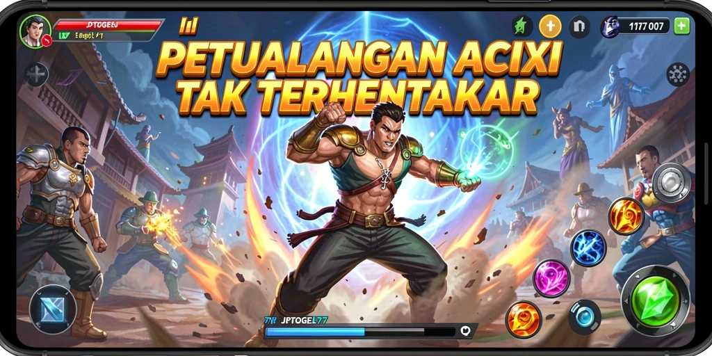 Tampilan gameplay JPTOGEL77 yang menunjukan aksi pertarungan seru.