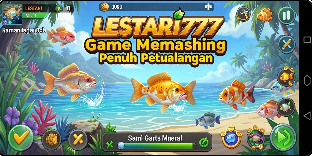 Tampilan gameplay yang mendebarkan di LESTARI777, menangkap ikan beragam.